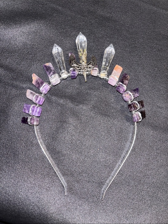 Crystal  Purple amethyst Stone Headband main image 6